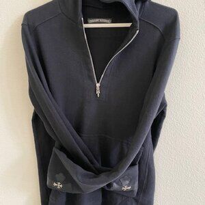 Chrome Hearts Sterling silver Cross patch hoodie. Black color. Size SM
